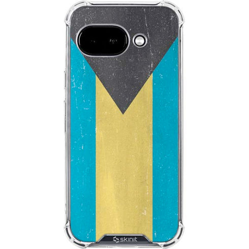 Bahamas Flag Distressed Google Pixel 9a Clear Case
